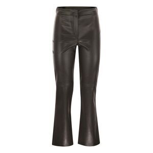 S MAX MARA Faux Leather Flare Pants Women BROWN